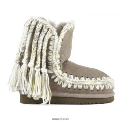 cz Mou děti copánky z eskymácké vlny sloní šedá D4T48P836