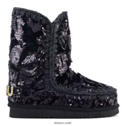 cz Mou ženy eskimo 24 - velké cvočky s logem duhové flitry modrá černá na černé D4T48P280