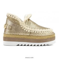 cz Mou ženy eskymácká juta speciální kůže kovová ještěrka zlatá D4T48P214