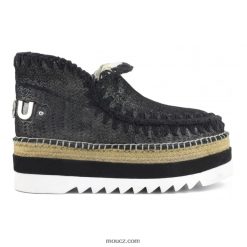 cz Mou ženy eskymácké juty perforované mikrotřpytky mikrotřpytky černé D4T48P215