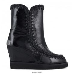 cz Mou ženy francouzský klín krátký lakovaná černá D4T48P577