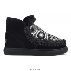 cz Mou ženy háčkování eskymáckých tenisek Černá D4T48P598