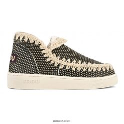 cz Mou ženy kožené letní eskymácké tenisky Černá bílá D4T48P19