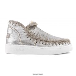 cz Mou ženy kožené letní eskymácké tenisky řeže kovové stříbro D4T48P15