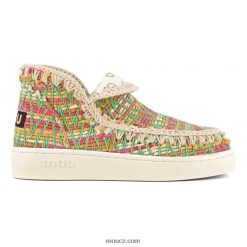 cz Mou ženy letní eskymácké tkané textilní tenisky zelená směs D4T48P3