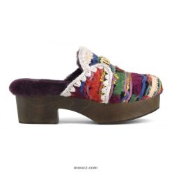 cz Mou ženy masivní dřevěný podpatek etnická vlna vícebarevná D4T48P533