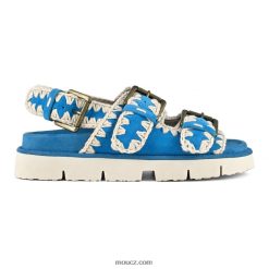 cz Mou ženy nové bio s přezkami a zadním popruhem tyrkysový semiš D4T48P119