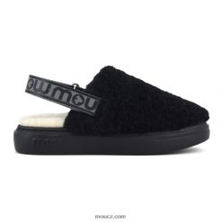 cz Mou ženy odvážná kudrnatá ovčí kůže a zádový popruh Černá D4T48P517