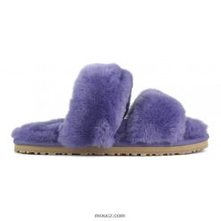 cz Mou ženy Pantofle se 2 pruhy z ovčí kůže šero fialová D4T48P456