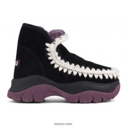 cz Mou ženy robustní eskymácké tenisky černo/fialová podšívka D4T48P715