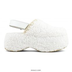 cz Mou ženy robustní platforma sling back sherpa kožešina bílý D4T48P144