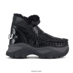 cz Mou ženy robustní tenisky eskymák lakovaná černá D4T48P725