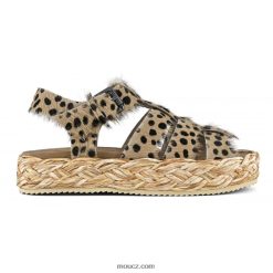 cz Mou ženy sandály s copánkem z rafie dlouhosrstý gepard D4T48P125