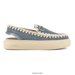 cz Mou ženy tučný dřevák světlý sepraný denim D4T48P98