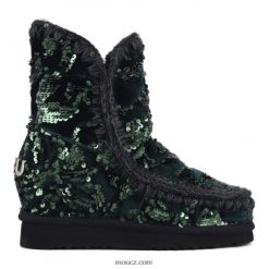 cz Mou ženy vnitřní klín duhové flitry duhové zelené flitry na sametu D4T48P544