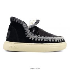 cz Mou ženy výrazné semišové degradované prošívání Černá D4T48P82