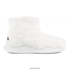 cz Mou ženy Vysoká nazouvací botička s eko podrážkou z textilního plsti bílý D4T48P342