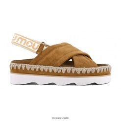 cz Mou ženy vysoké eva bio sandály koňak D4T48P166