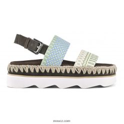 cz Mou ženy vysoké eva bio sandály vícebarevná rafie/semiš D4T48P164